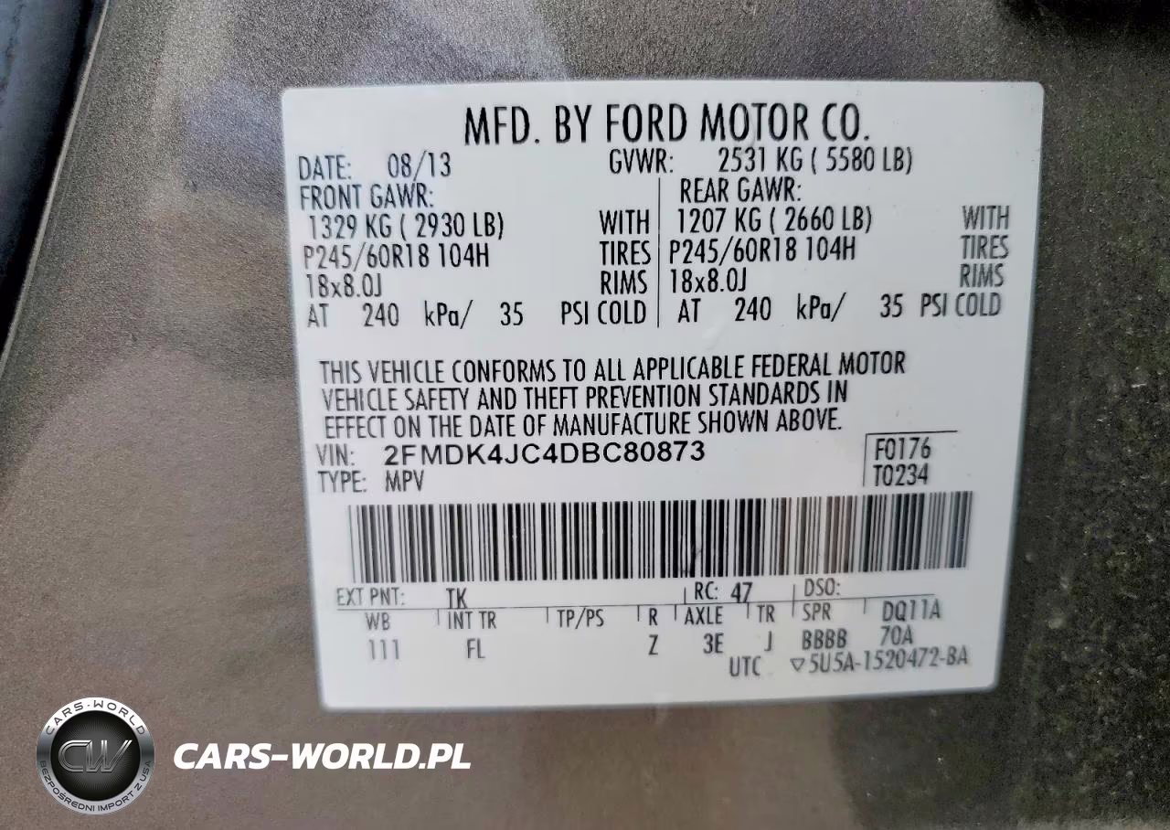 2013 Ford Edge Sel VIN:2FMDK4JC4DBC80873 - 13