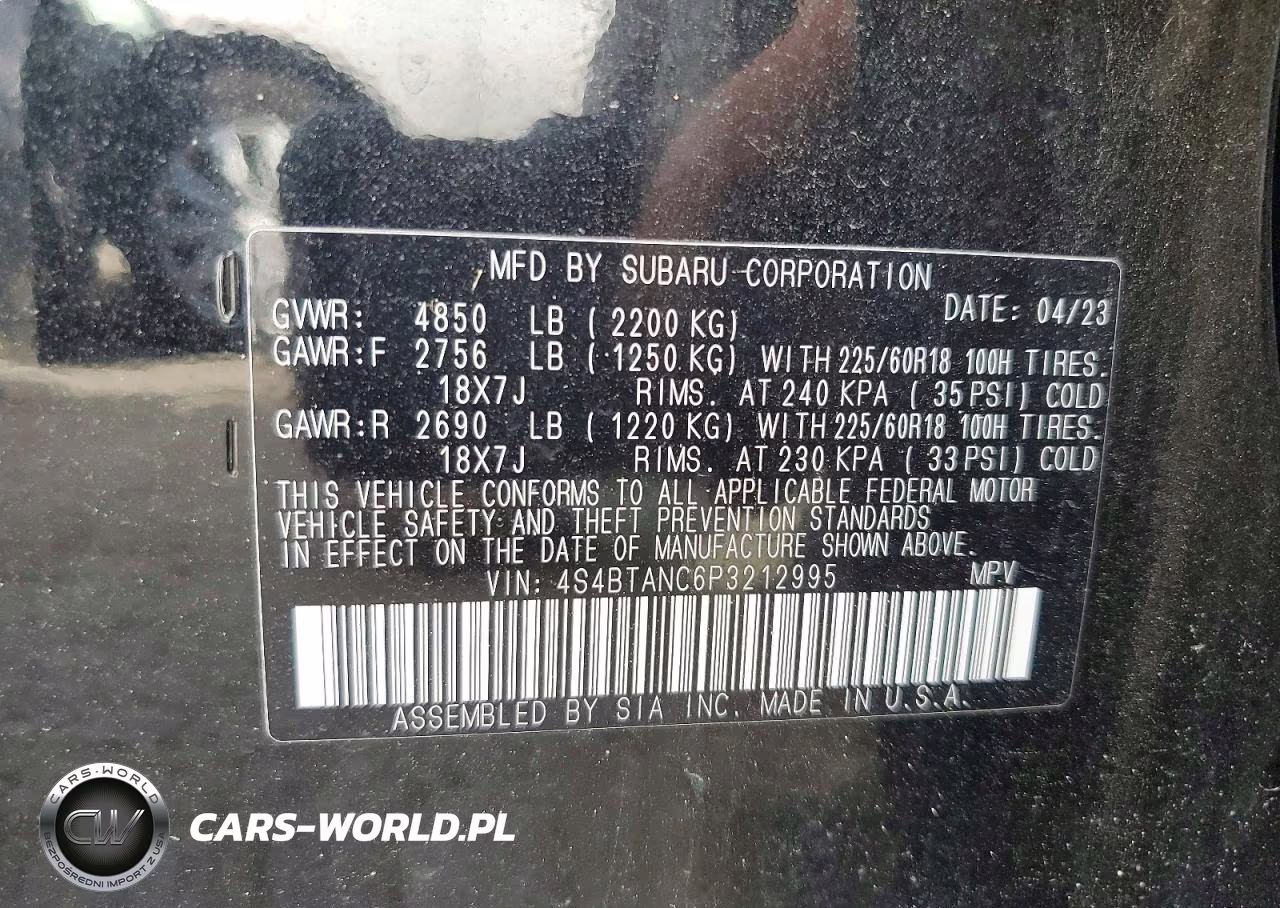 2023 Subaru Outback Limited VIN:4S4BTANC6P3212995 - 14