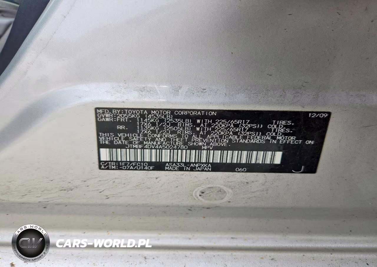 2010 Toyota Rav4 Base VIN:JTMBF4DV4A5024780 - 13
