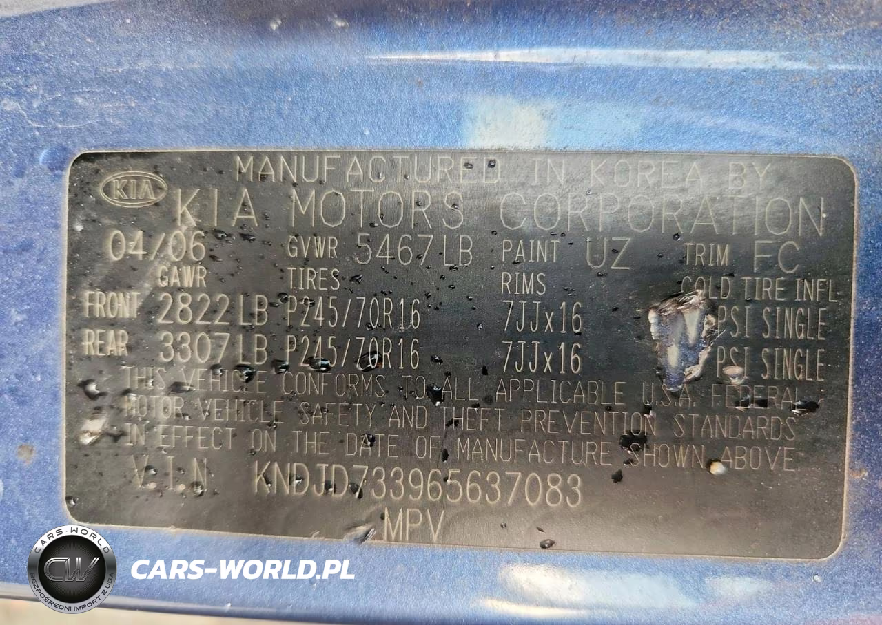 2006 Kia Sorento Lx VIN:KNDJD733965637083 - 13
