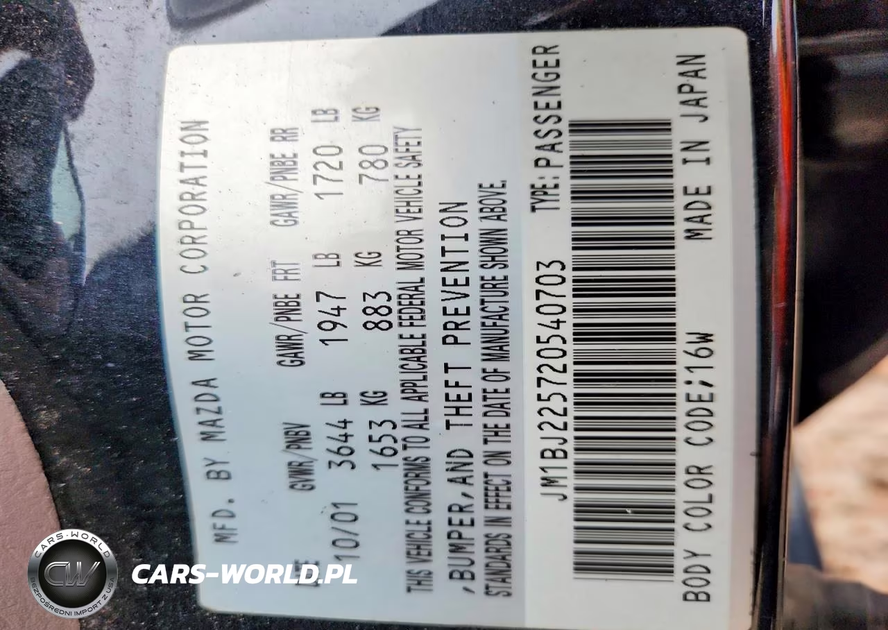 2002 Mazda Protege Dx VIN:JM1BJ225720540703 - 13