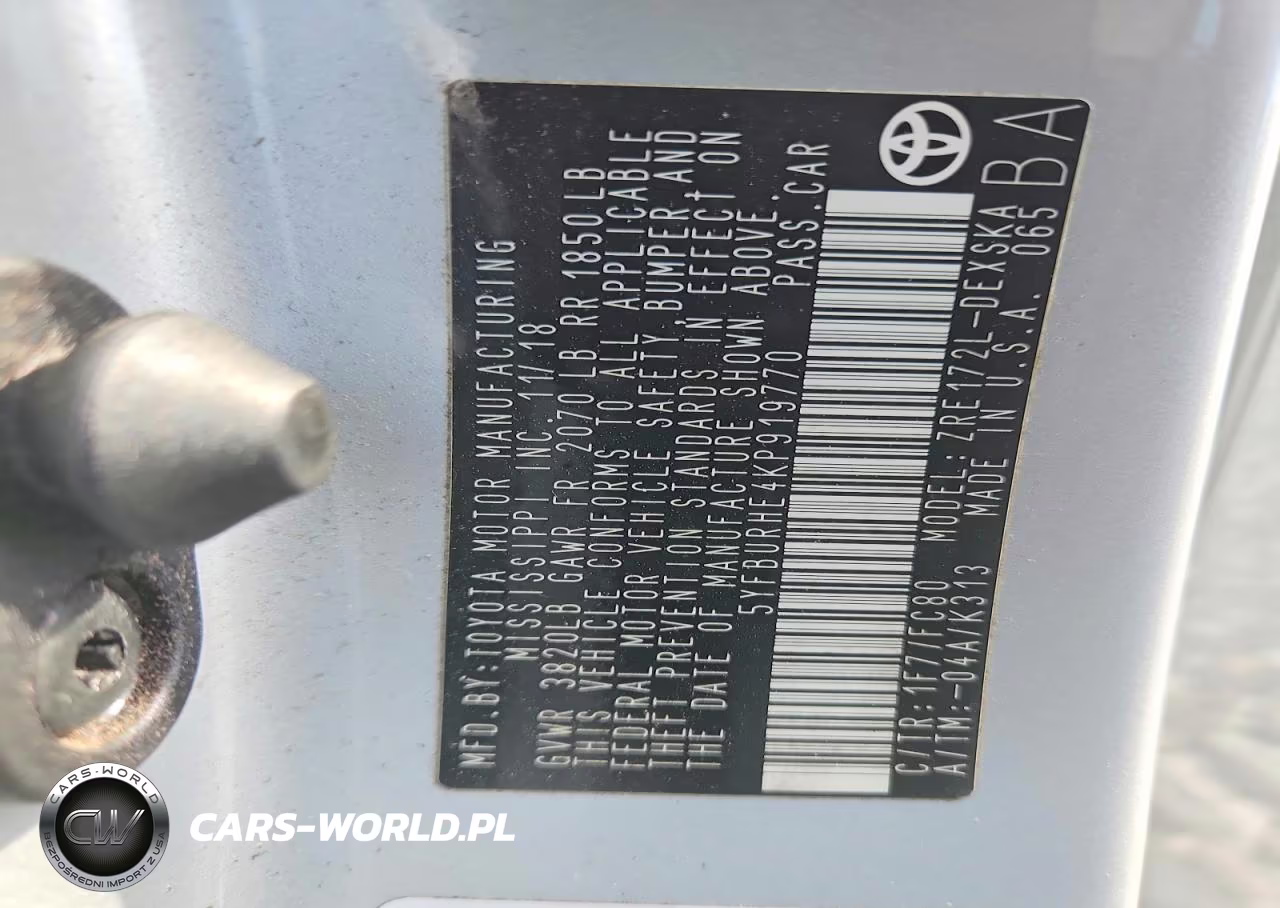 2019 Toyota Corolla Se VIN:5YFBURHE4KP919770 - 12
