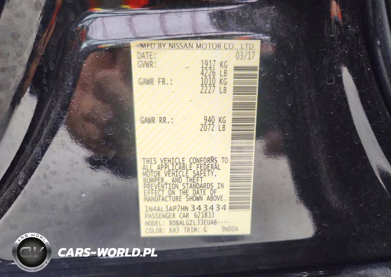 2017 Nissan Altima 2.5 S VIN:1N4AL3AP7HN343434 - 12