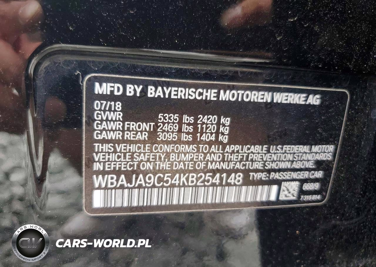 2019 BMW 530E VIN:WBAJA9C54KB254148 - 12