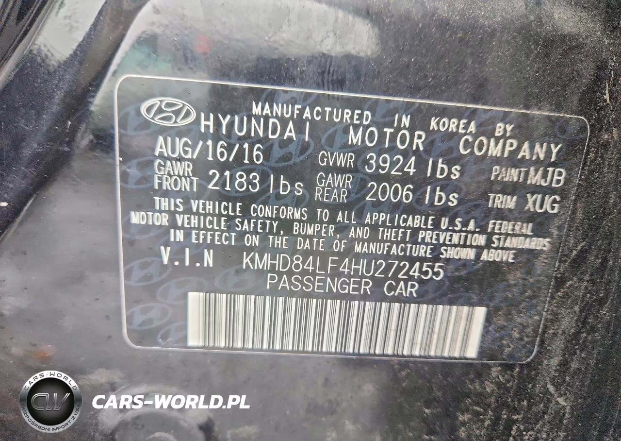 2017 Hyundai Elantra Value Edition VIN:KMHD84LF4HU272455 - 12
