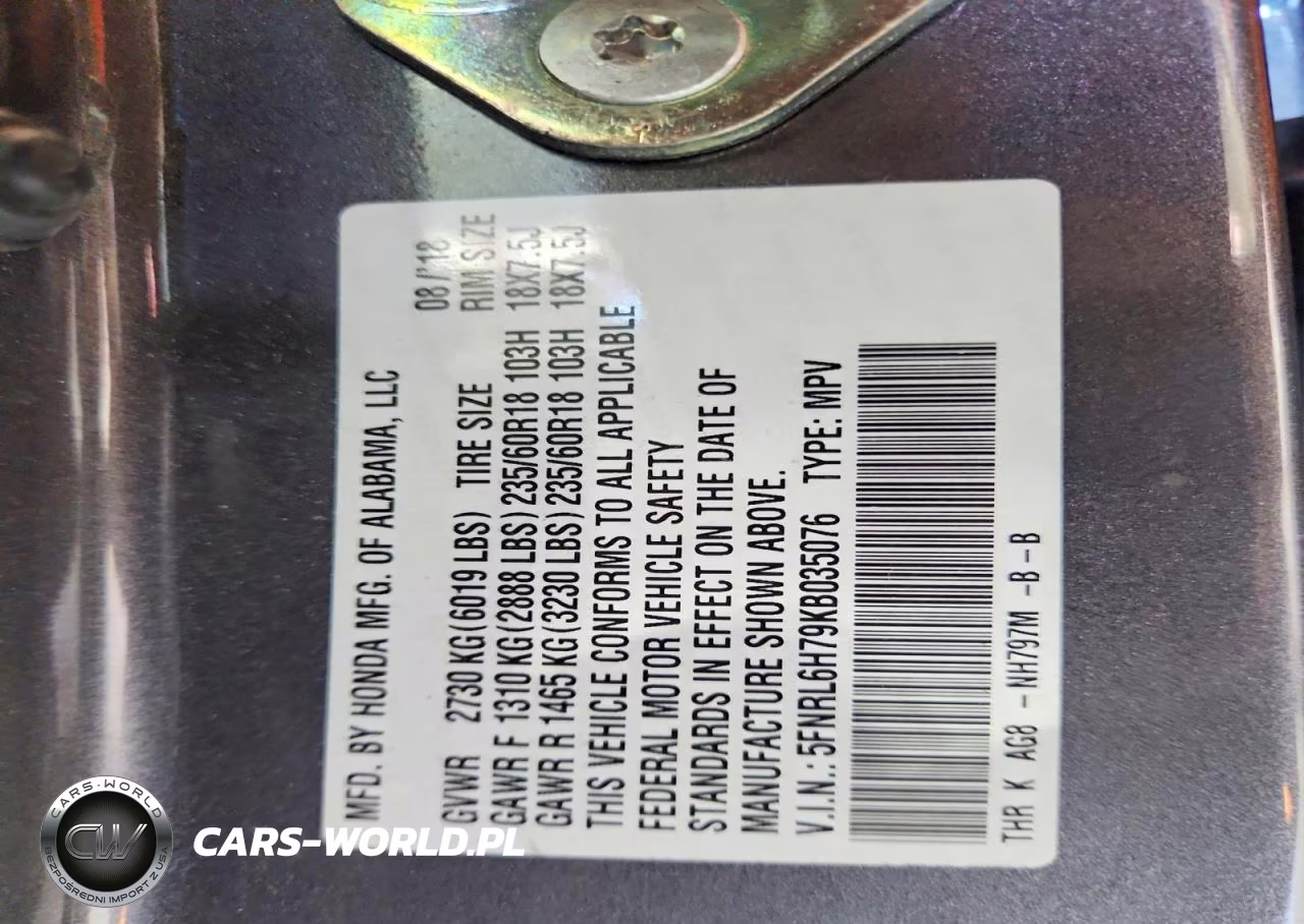 2019 Honda Odessey VIN:5FNRL6H79KB035076 - 13