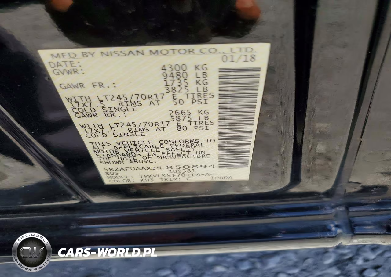 2018 Nissan Nv 3500 Hd Sl VIN:5BZAF0AAXJN850894 - 13