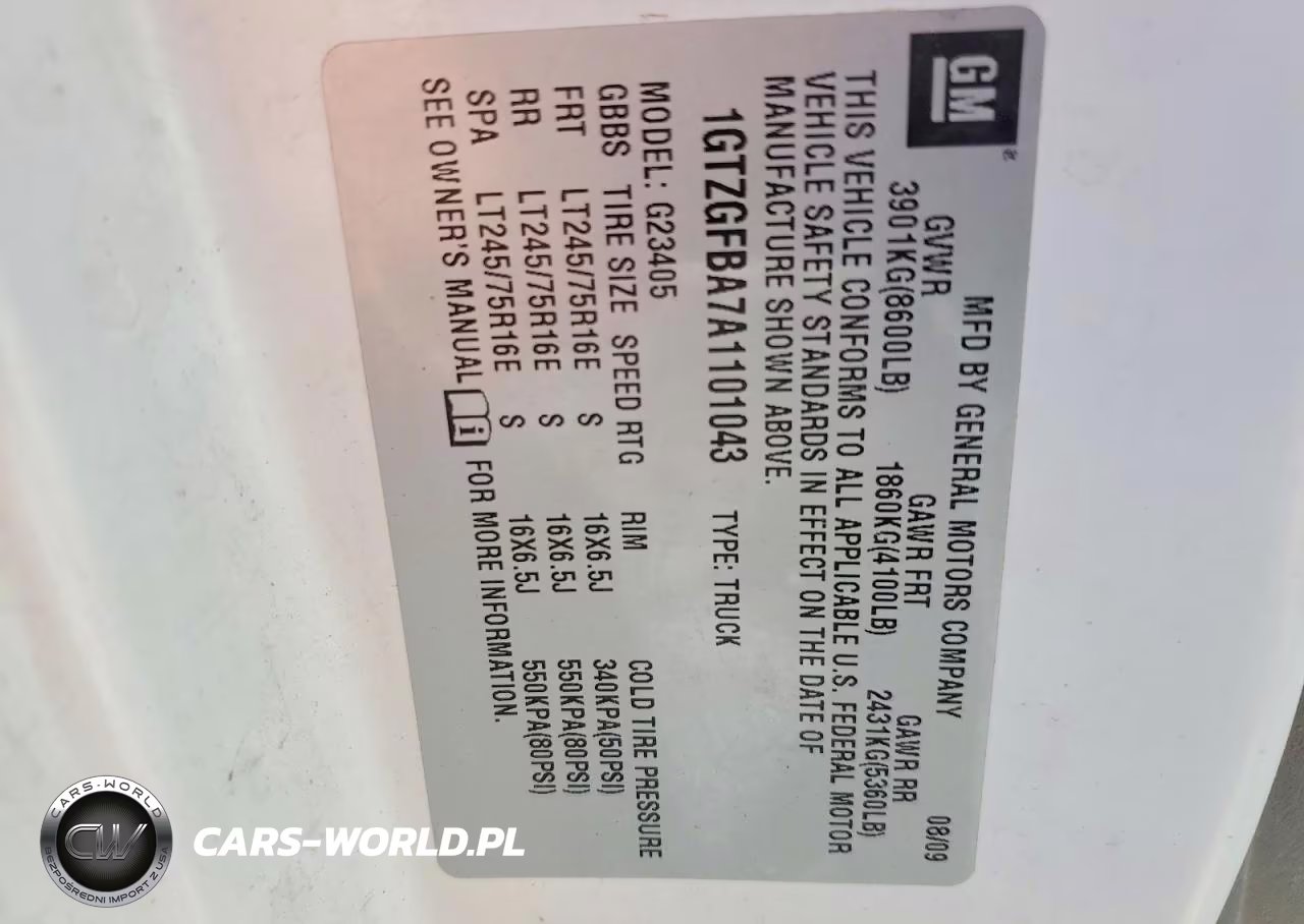 2010 GMC Savana G2500 VIN:1GTZGFBA7A1101043 - 13