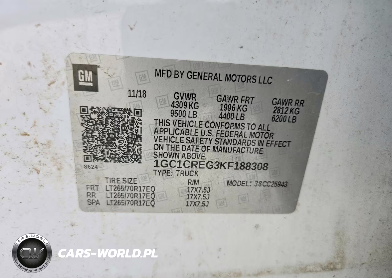 2019 Chevrolet Silverado C2500 Heavy Duty VIN:1GC1CREG3KF188308 - 12