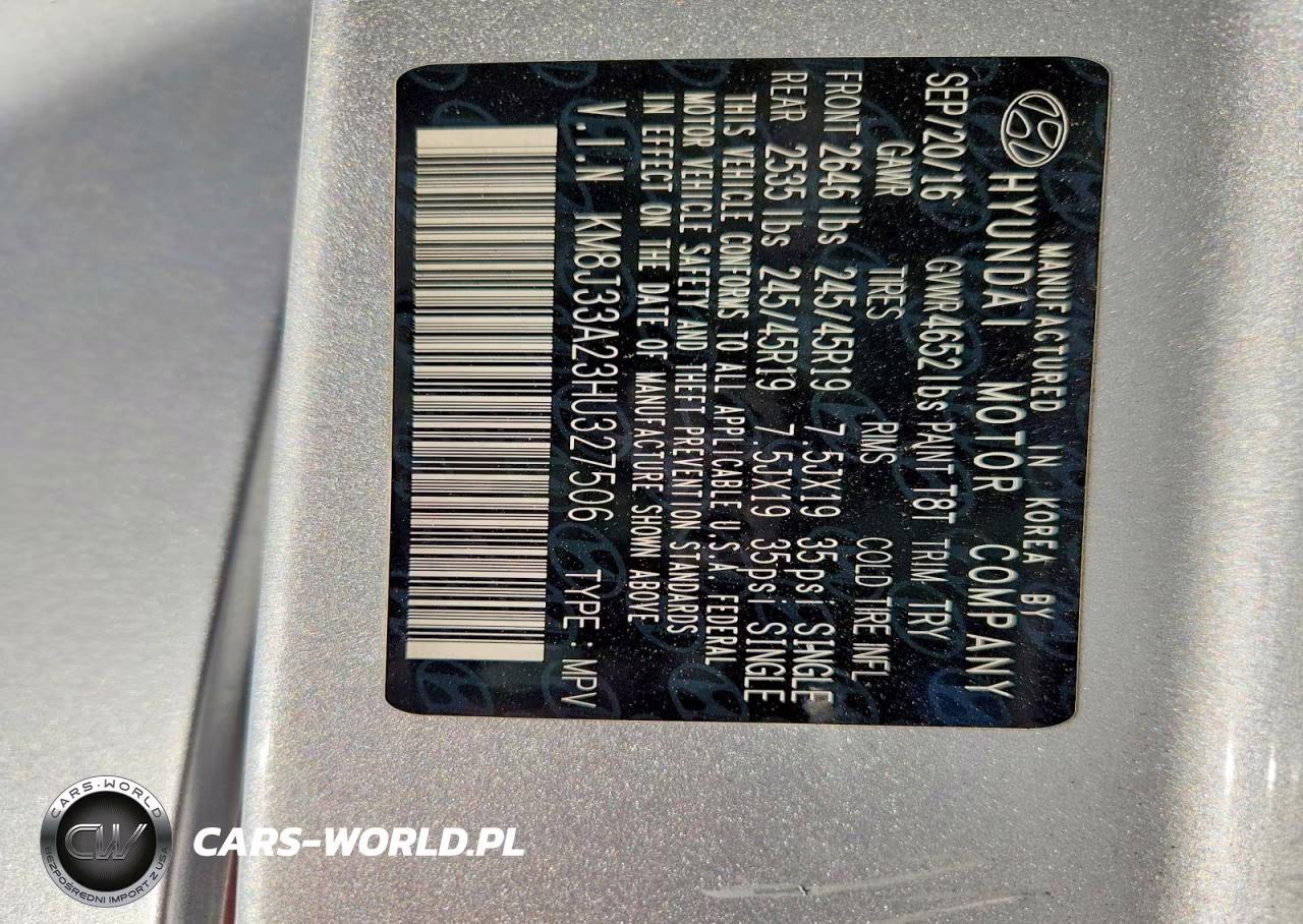 2017 Hyundai Tucson Limited VIN:KM8J33A23HU327506 - 13