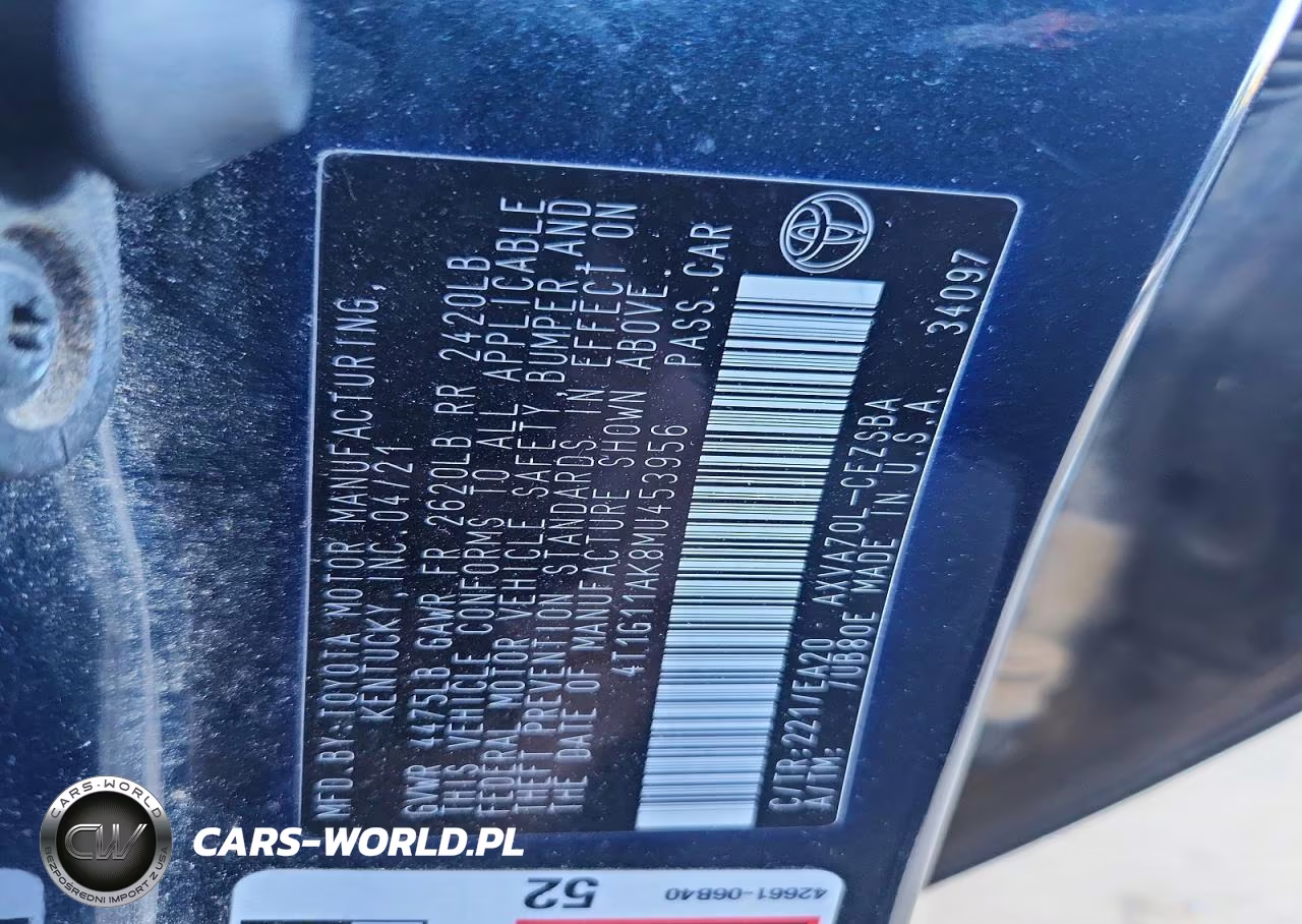 2021 Toyota Camry Se VIN:4T1G11AK8MU453956 - 12