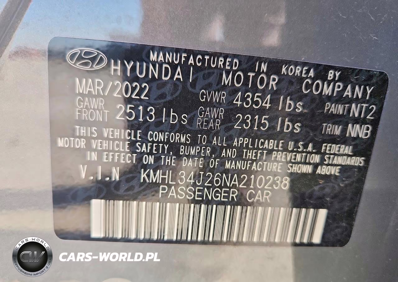 2022 Hyundai Sonata Limited VIN:KMHL34J26NA210238 - 13
