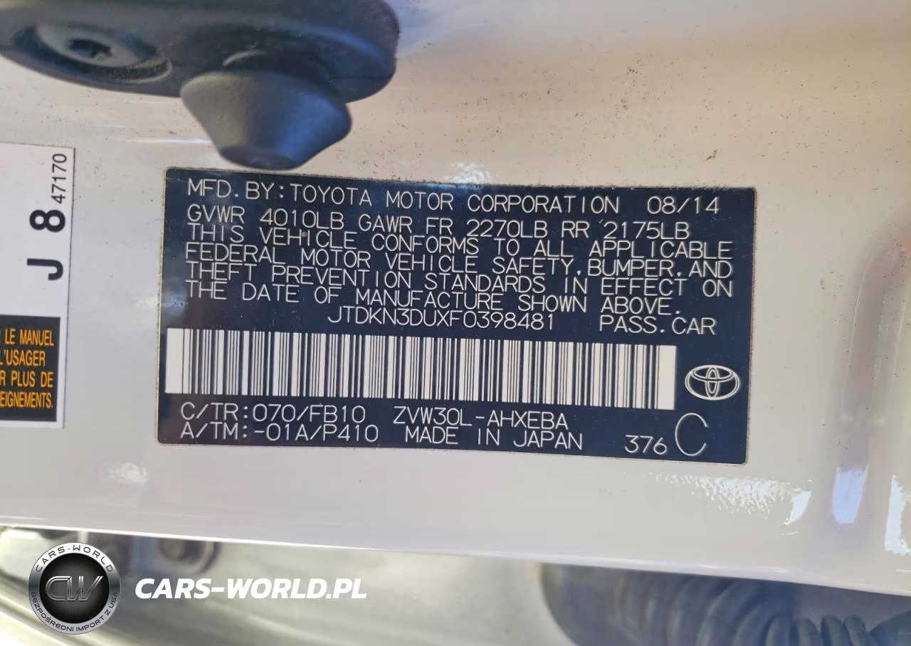 2015 Toyota Prius VIN:JTDKN3DUXF0398481 - 13
