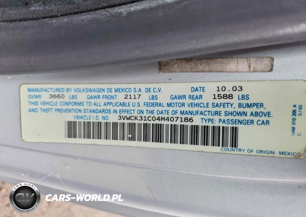 2004 Volkswagen New Beetle Gls VIN:3VWCK31C04M407186 - 13