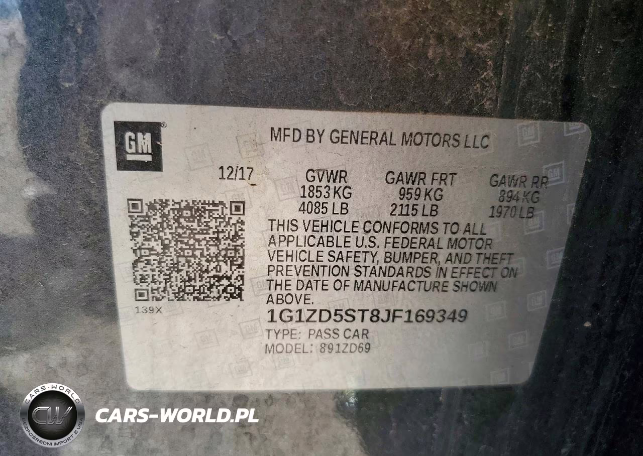 2018 Chevrolet Malibu Lt VIN:1G1ZD5ST8JF169349 - 12