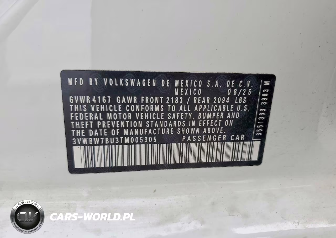 2026 Volkswagen Jetta Sport VIN:3VWBW7BU3TM005305 - 12