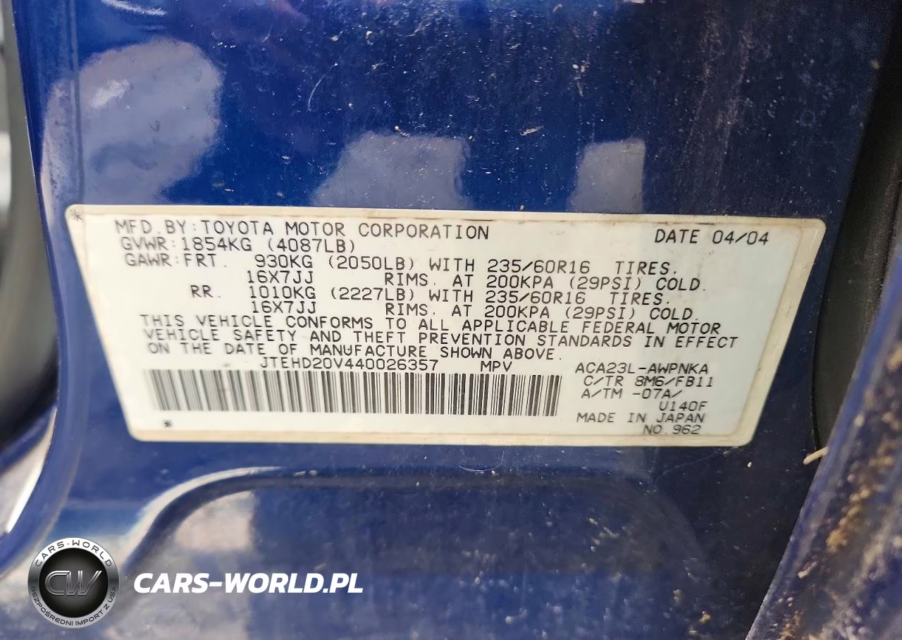 2004 Toyota Rav4 Base VIN:JTEHD20V440026357 - 13