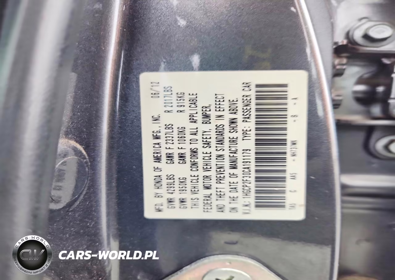 2012 Honda Accord Lx VIN:1HGCP2F30CA191179 - 13