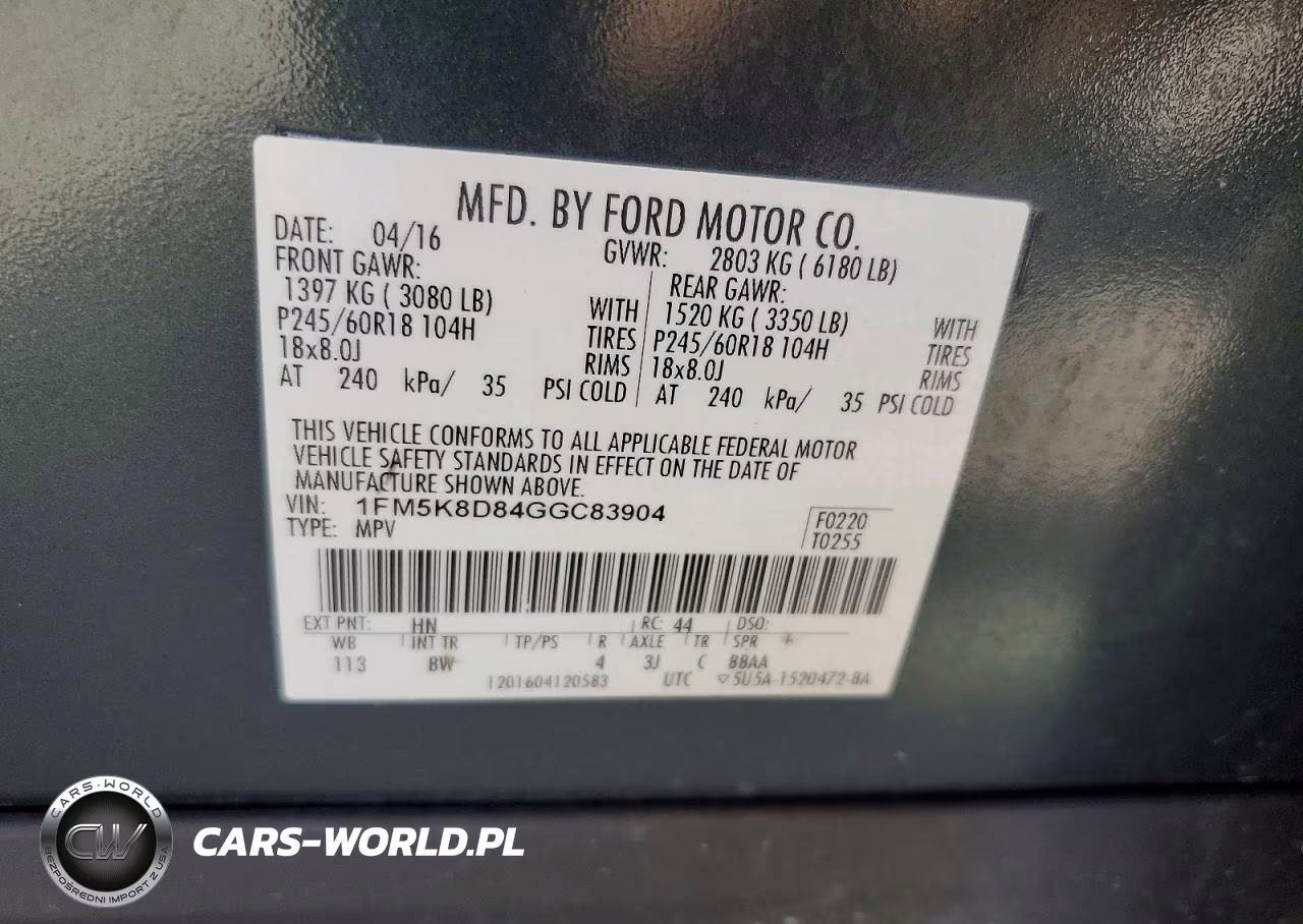 2016 Ford Explorer Xlt VIN:1FM5K8D84GGC83904 - 14