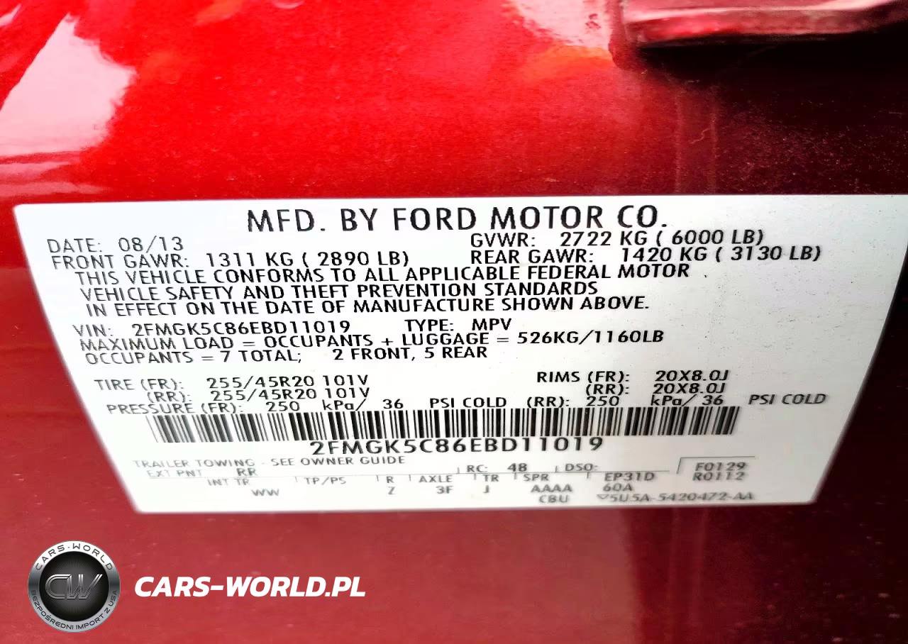 2014 Ford Flex Sel VIN:2FMGK5C86EBD11019 - 13
