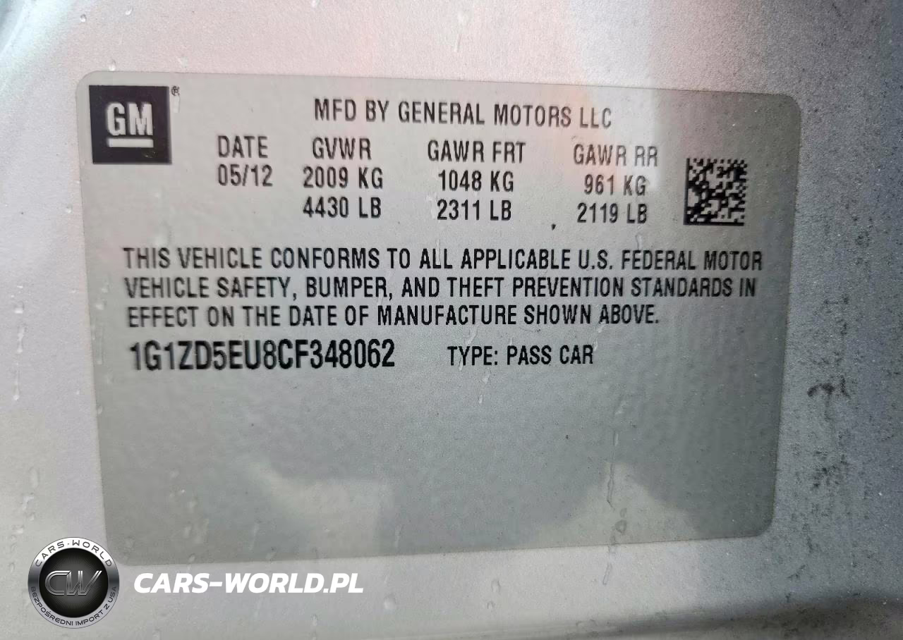 2012 Chevrolet Malibu 2Lt VIN:1G1ZD5EU8CF348062 - 13