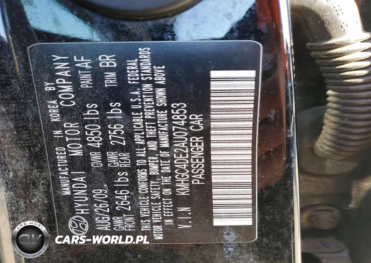 2010 Hyundai Genesis 3.8L VIN:KMHGC4DE2AU074853 - 12