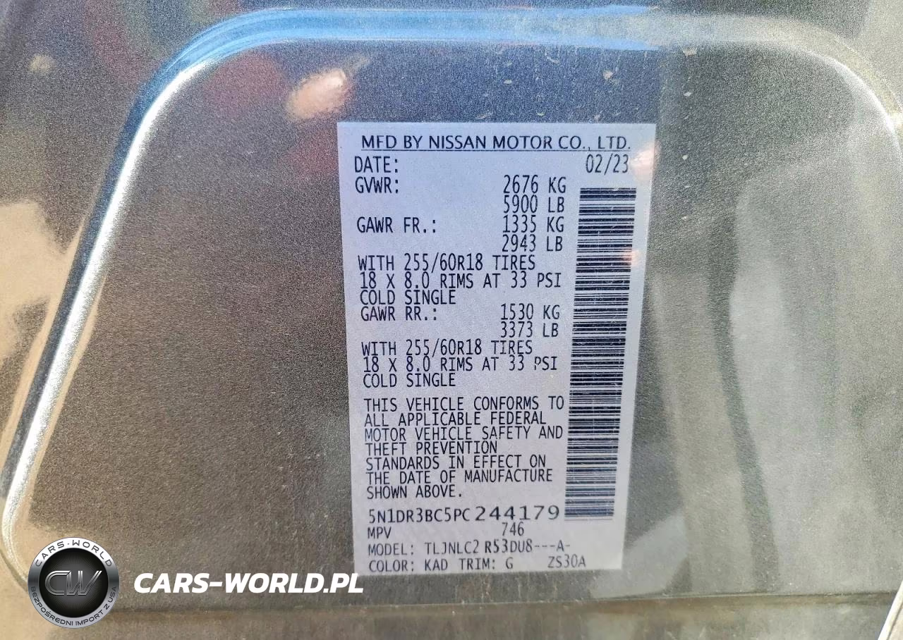 2023 Nissan Pathfinder Sv VIN:5N1DR3BC5PC244179 - 14