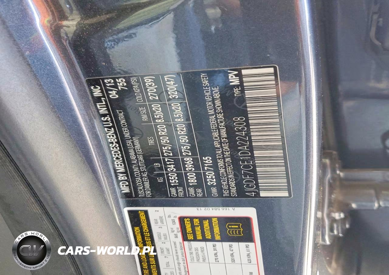2013 Mercedes-Benz Gl 450 4Matic VIN:4JGDF7CE1DA224308 - 12