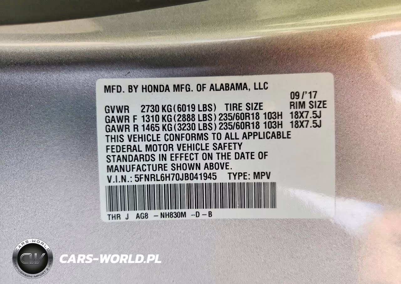 2018 Honda Odyssey Exl VIN:5FNRL6H70JB041945 - 13