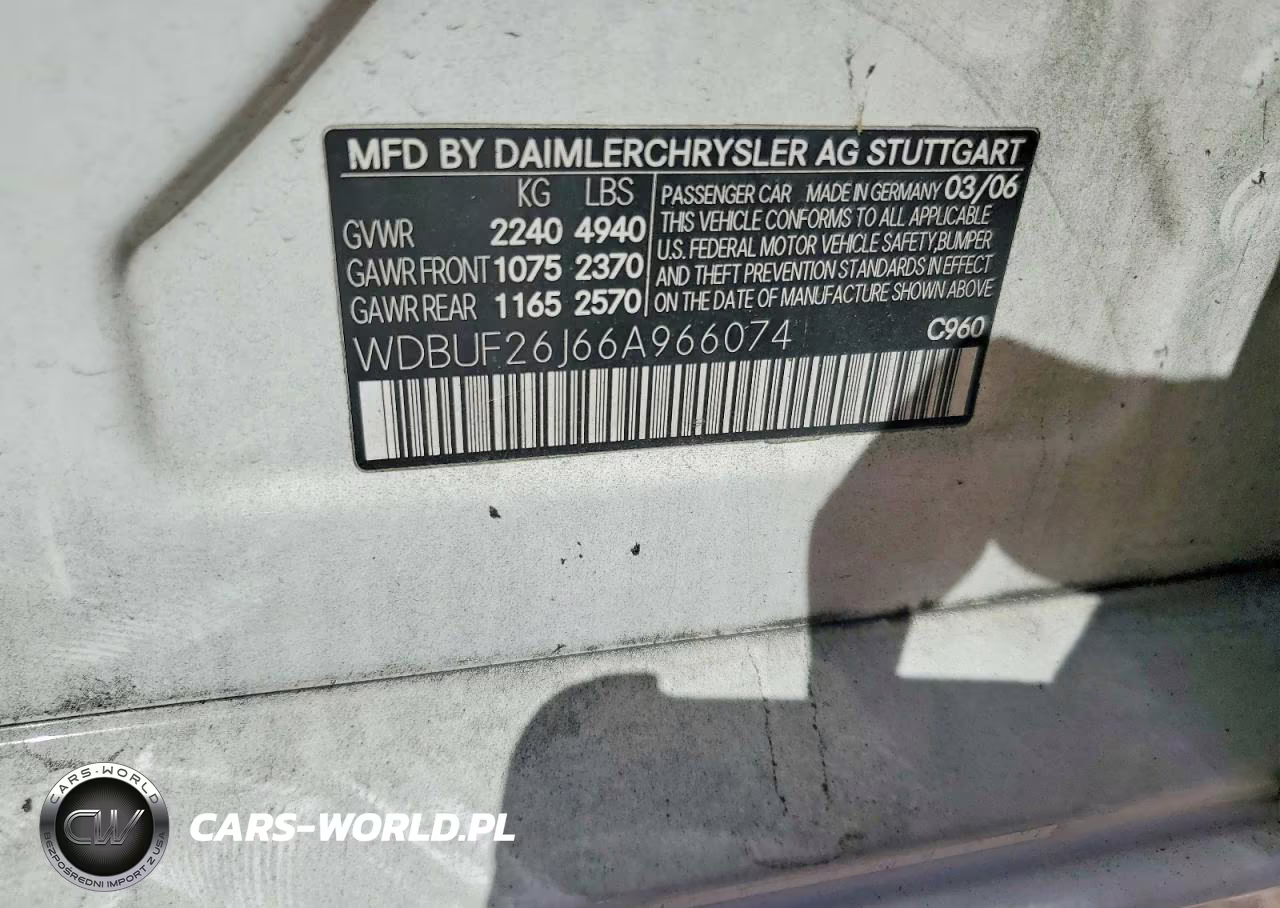 2006 Mercedes-Benz E 320 Cdi VIN:WDBUF26J66A966074 - 13