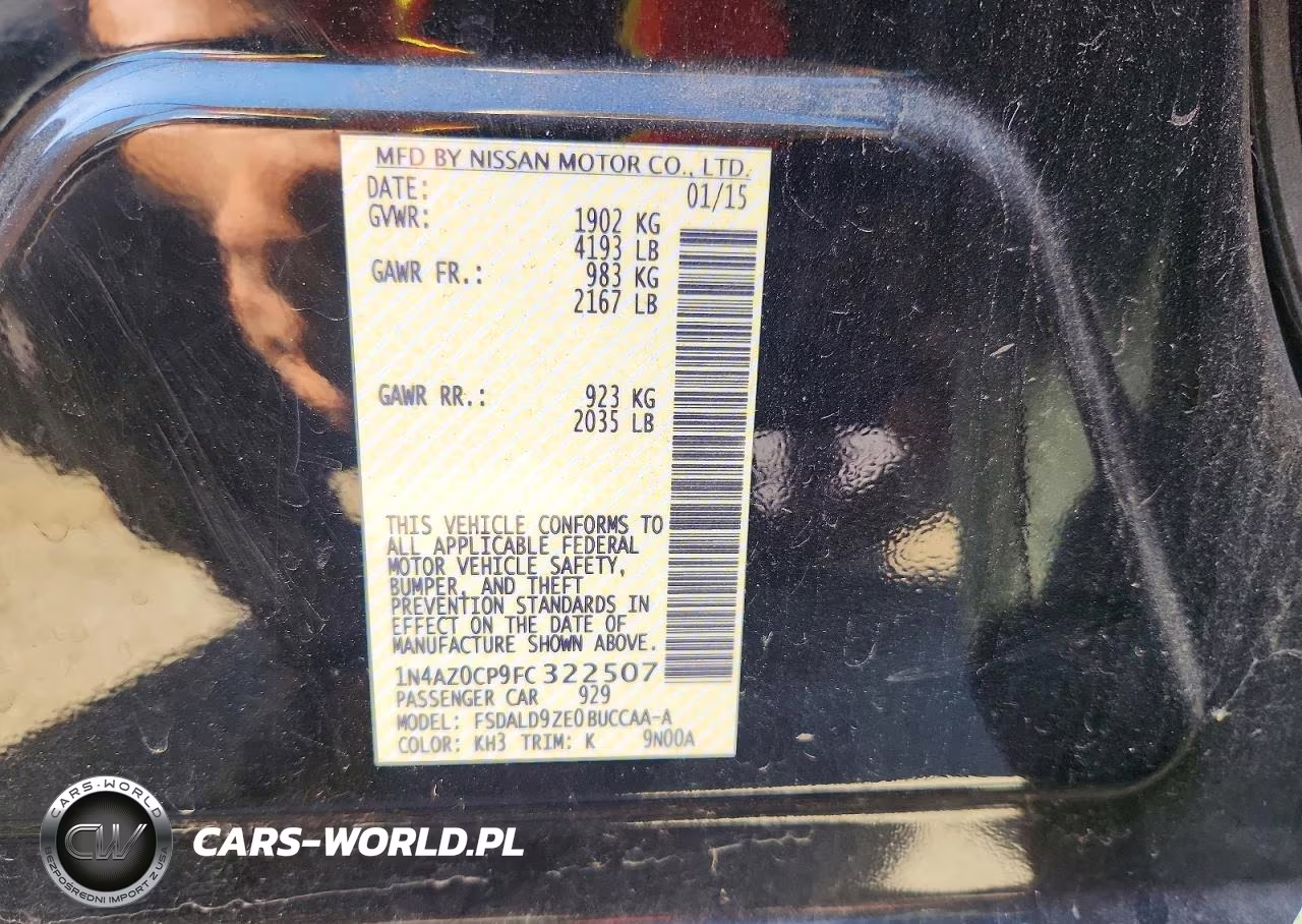 2015 Nissan Leaf S 4D Hatchback VIN:1N4AZ0CP9FC322507 - 12