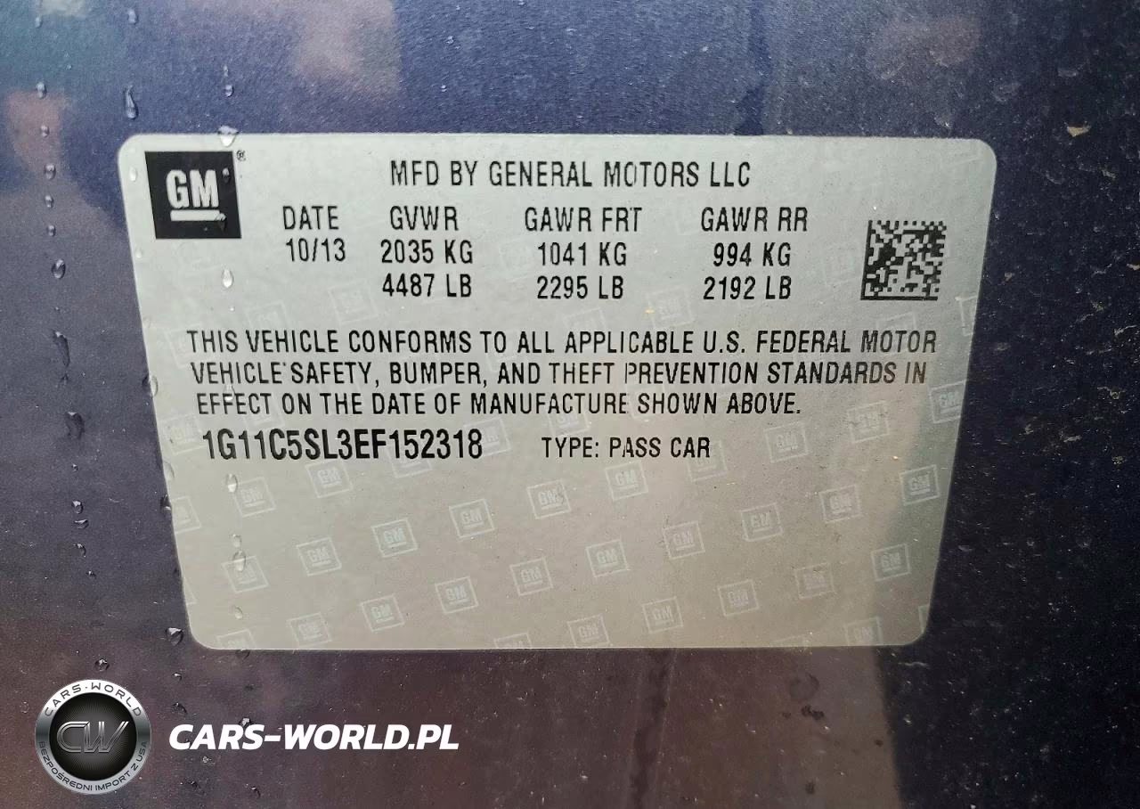 2014 Chevrolet Malibu 1Lt VIN:1G11C5SL3EF152318 - 12