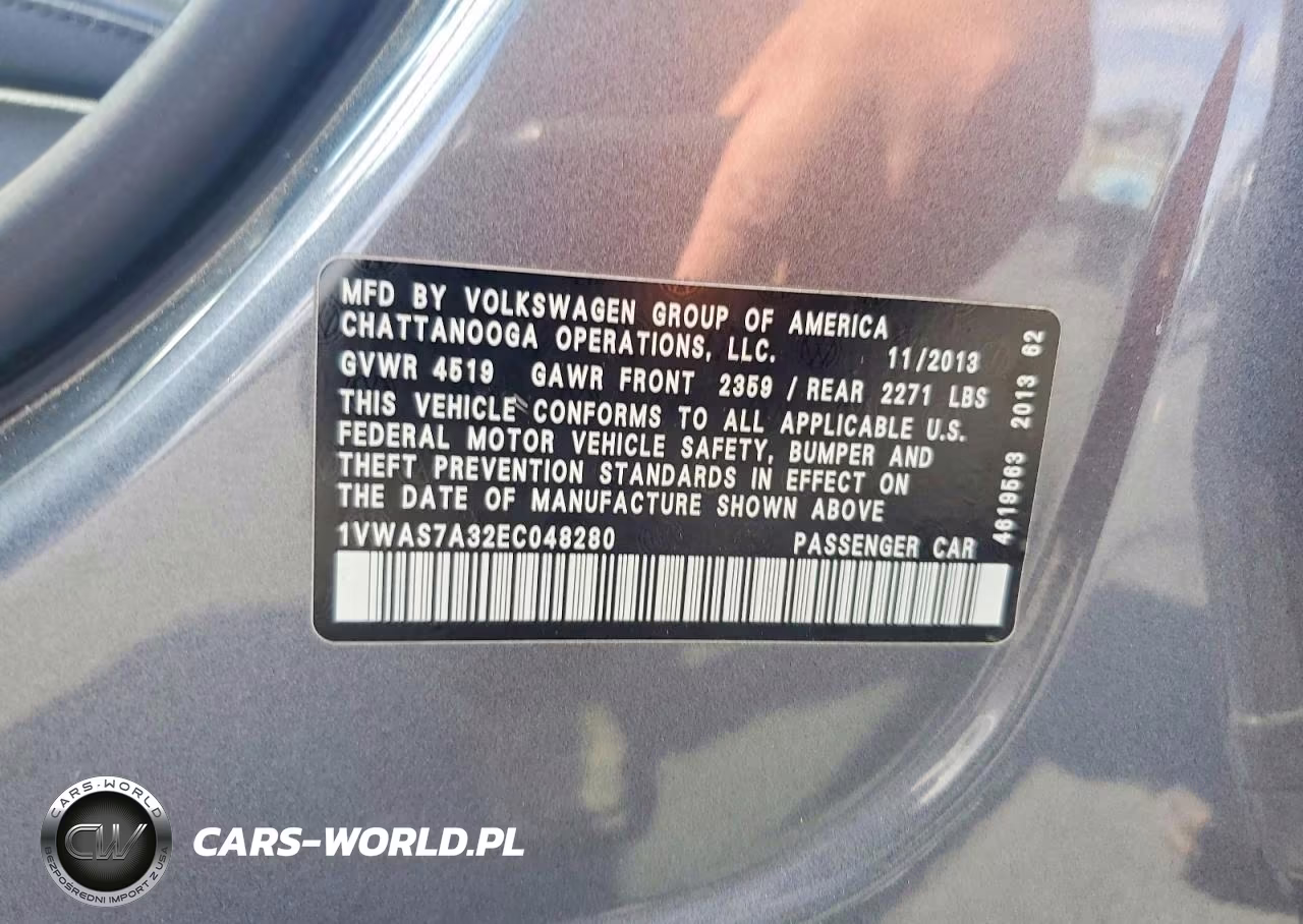 2014 Volkswagen Passat S VIN:1VWAS7A32EC048280 - 12