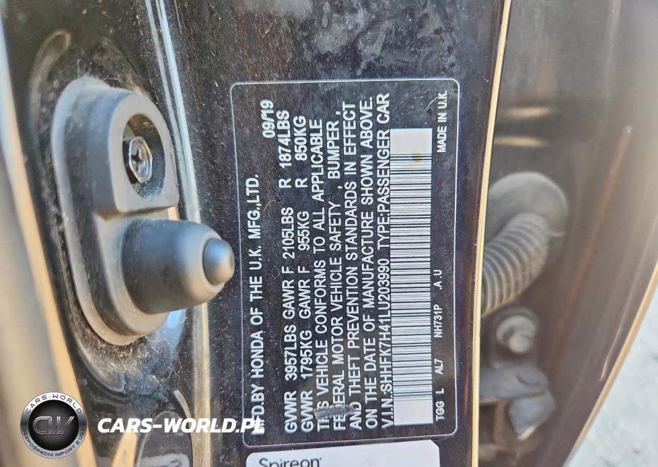 2020 Honda Civic Sport VIN:SHHFK7H41LU203990 - 12
