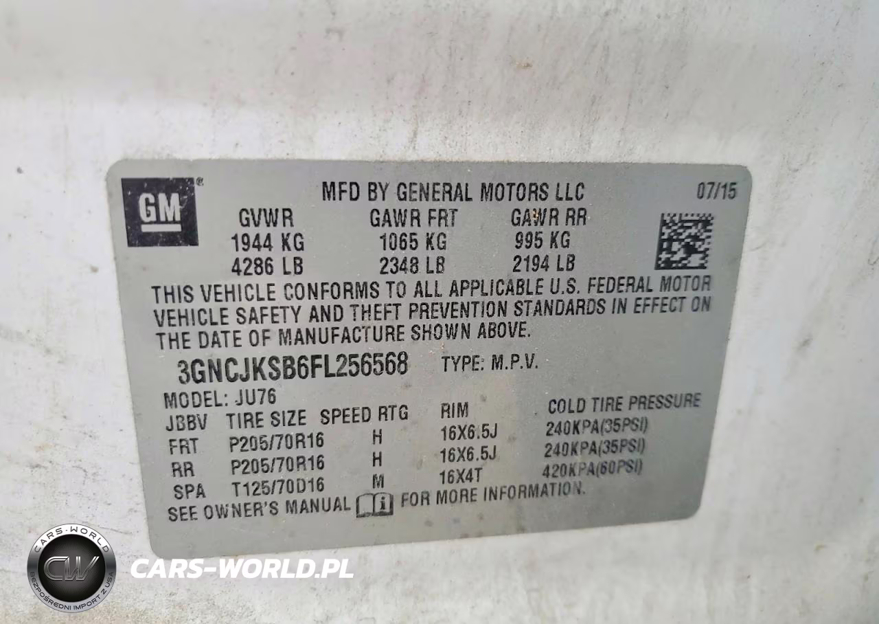 2015 Chevrolet Trax Ls VIN:3GNCJKSB6FL256568 - 12