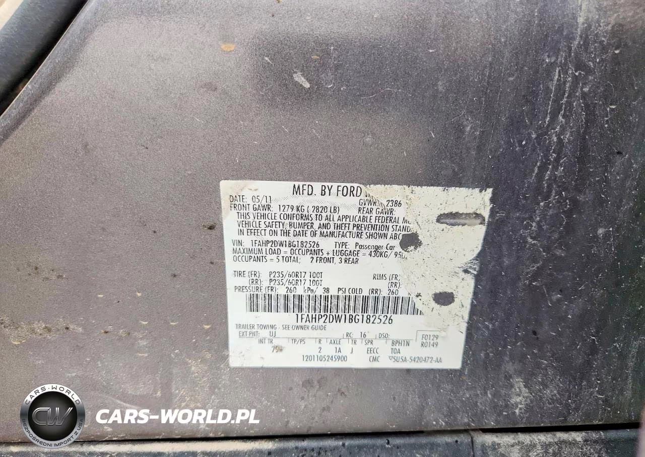 2011 Ford Taurus Se VIN:1FAHP2DW1BG182526 - 12
