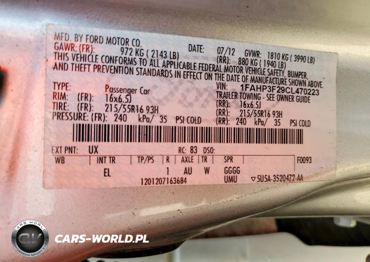 2012 Ford Focus Se VIN:1FAHP3F29CL470223 - 12