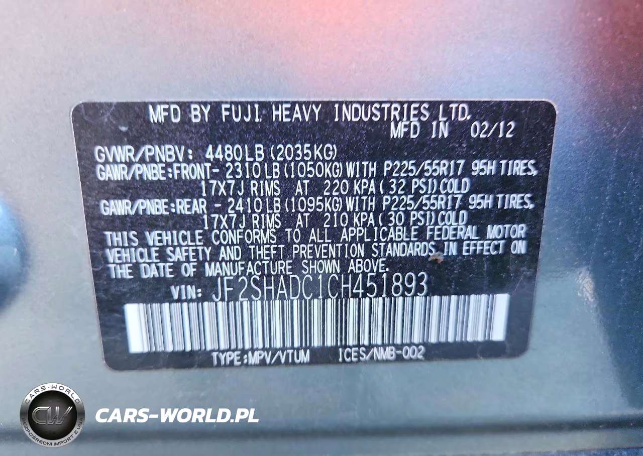 2012 Subaru Forester 2.5X Premium VIN:JF2SHADC1CH451893 - 12