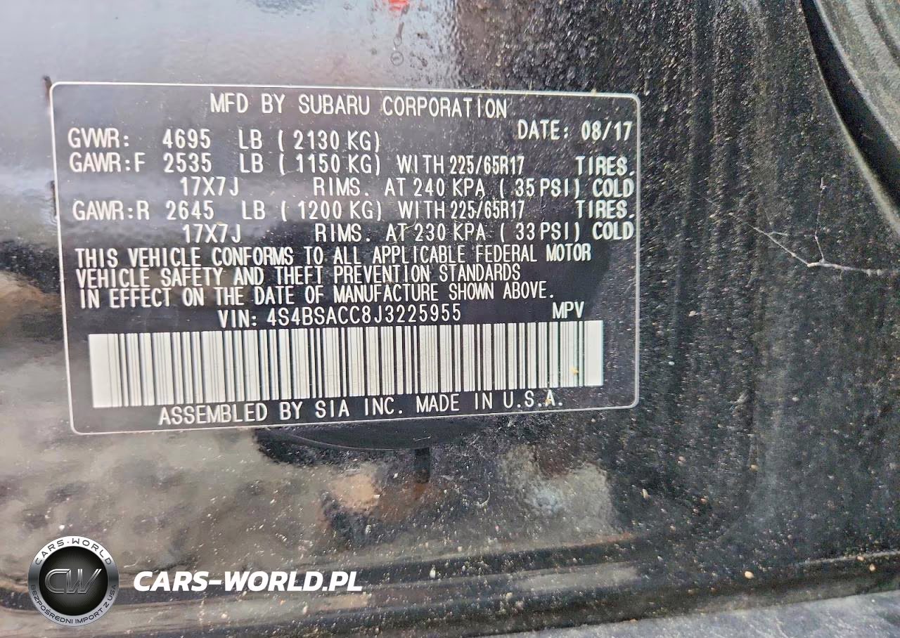 2018 Subaru Outback 2.5I Premium VIN:4S4BSACC8J3225955 - 13