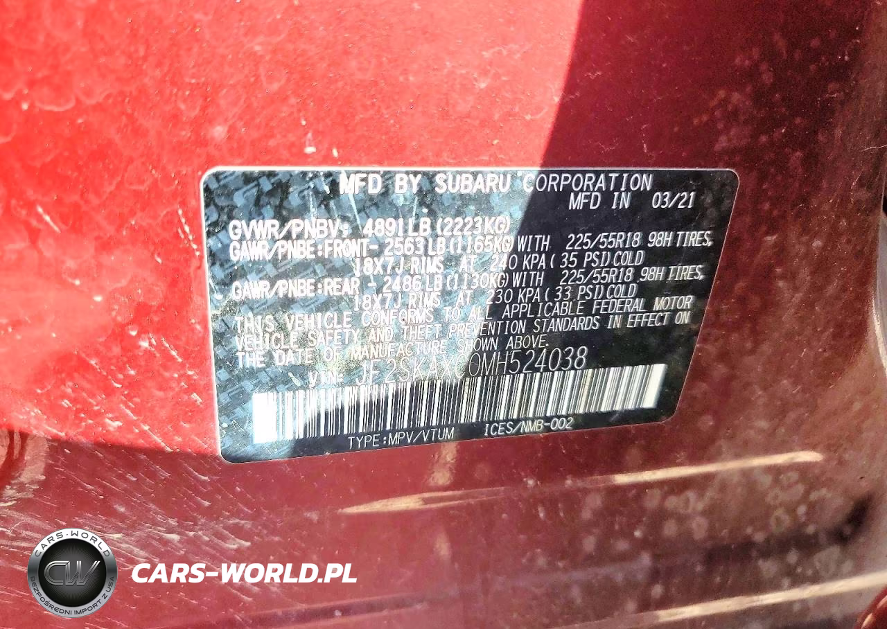 2021 Subaru Forester Touring VIN:JF2SKAXC0MH524038 - 14