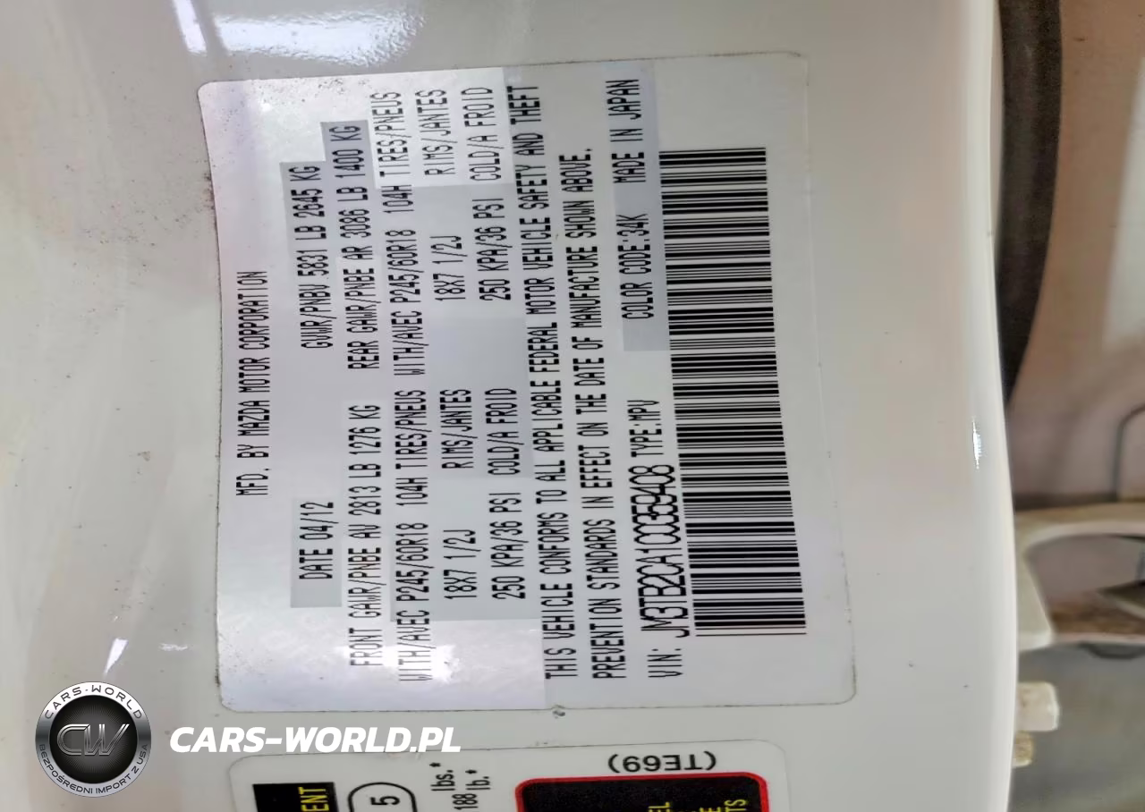 2012 Mazda Cx-9 Touring VIN:JM3TB2CA1C0359408 - 14
