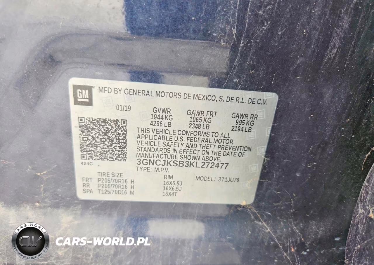 2019 Chevrolet Trax Ls VIN:3GNCJKSB3KL272477 - 13