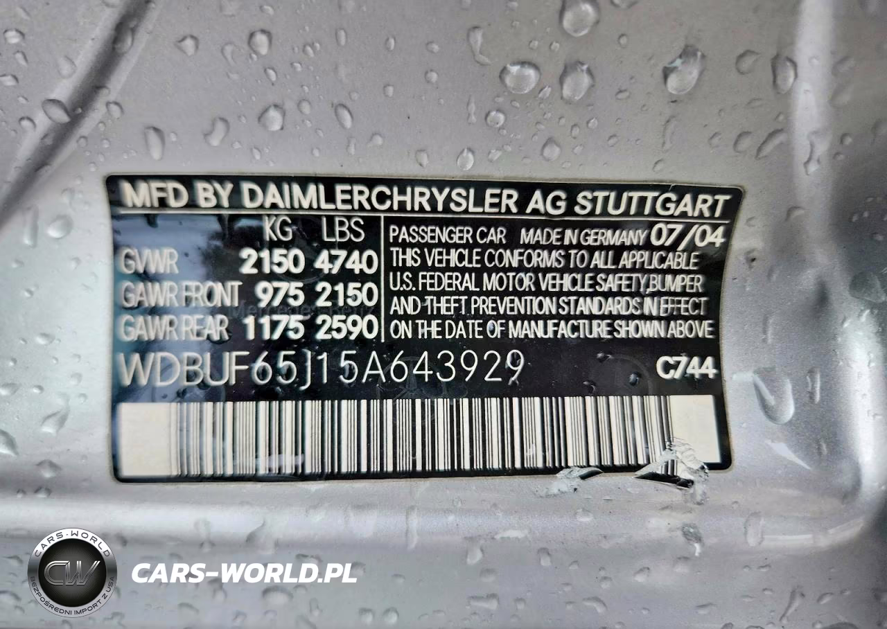 2005 Mercedes-Benz E 320 VIN:WDBUF65J15A643929 - 13