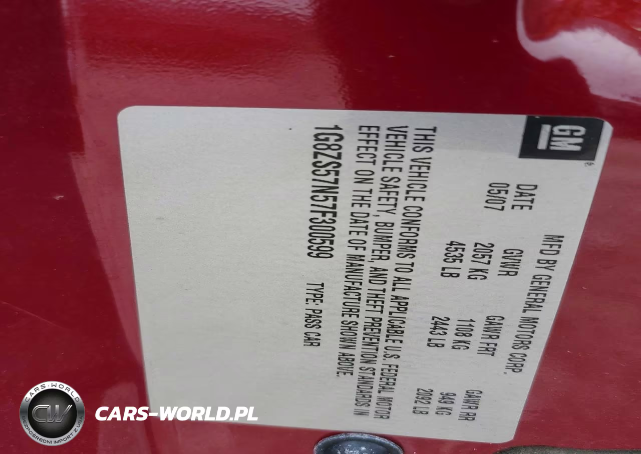 2007 Saturn Aura Xe VIN:1G8ZS57N57F300599 - 12
