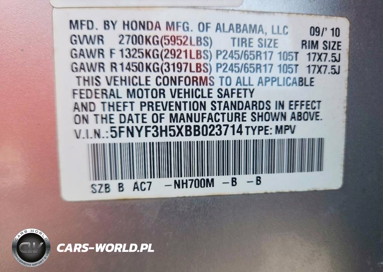 2011 Honda Pilot Exl VIN:5FNYF3H5XBB023714 - 13