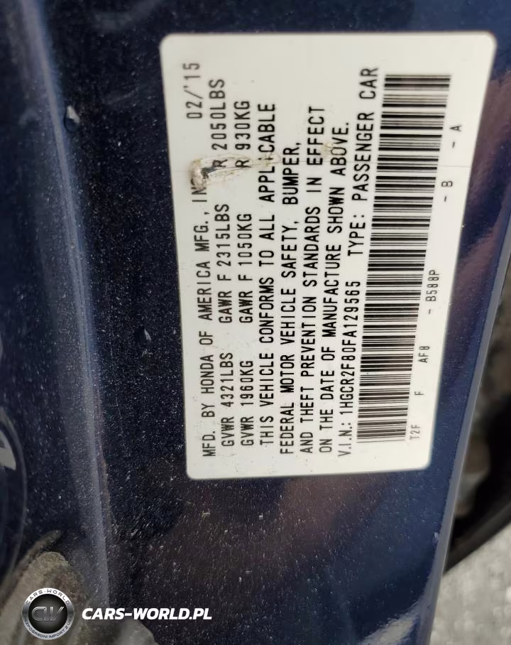 2015 Honda Accord Exl VIN:1HGCR2F80FA129565 - 12