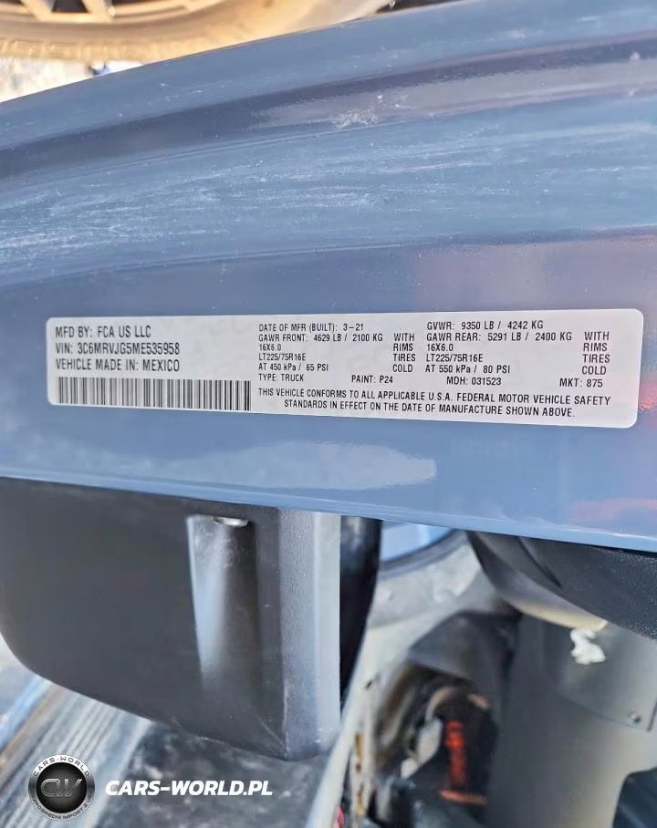 2021 Ram Promaster 3500 Delivery Van VIN:3C6MRVJG5ME535958 - 12