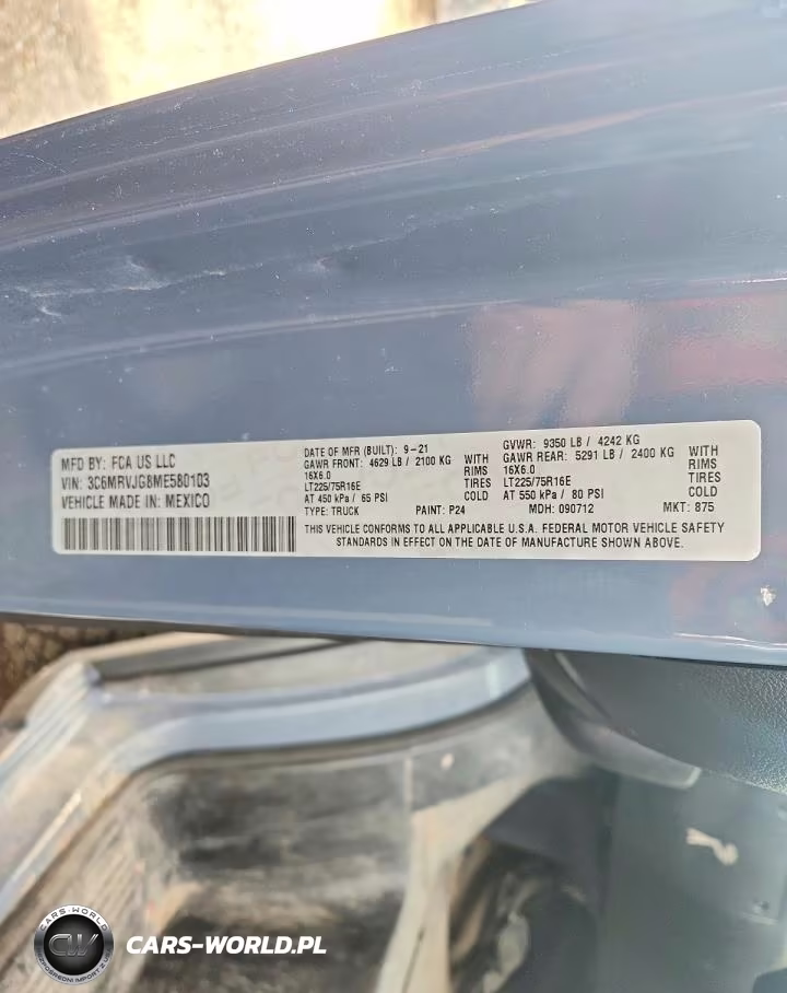 2021 Ram Promaster 3500 Delivery Van VIN:3C6MRVJG8ME580103 - 12