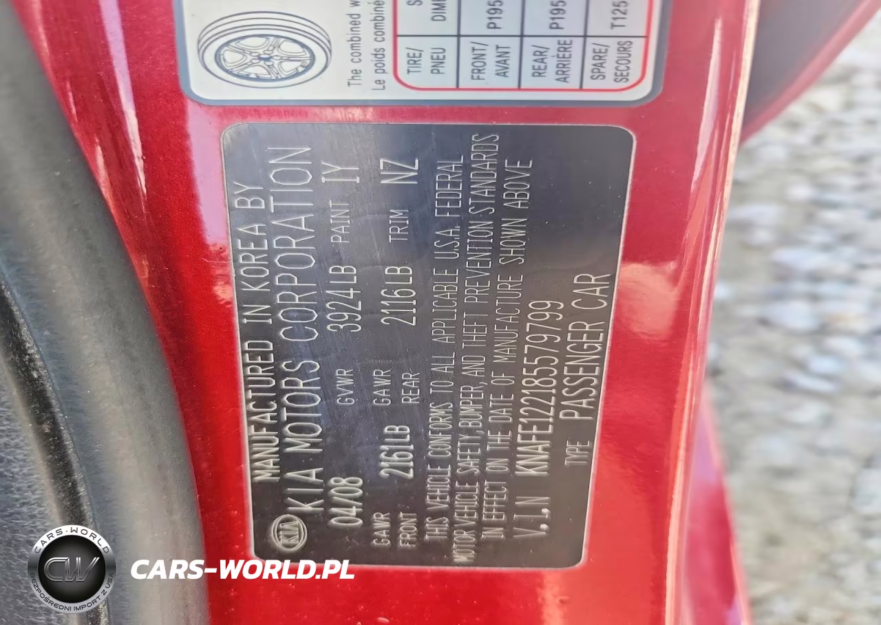 2008 Kia Spectra Lx VIN:KNAFE122185579799 - 12