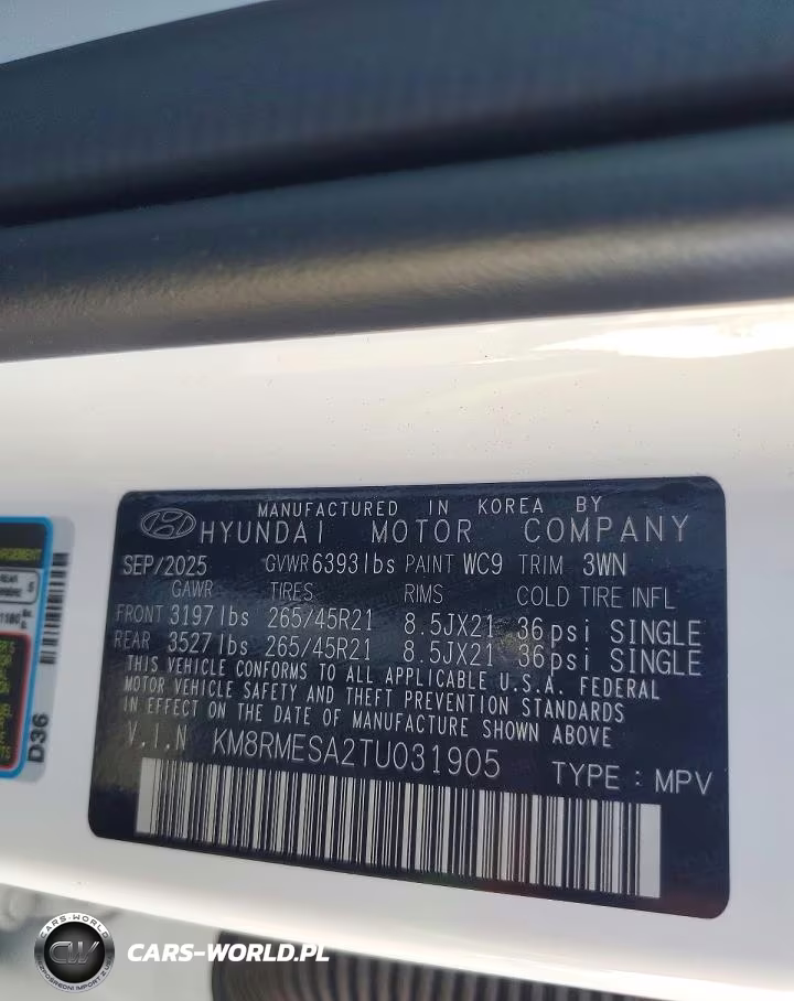 2026 Hyundai Palisade Calligraphy VIN:KM8RMESA2TU031905 - 13